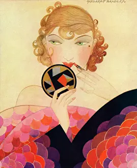 Beauty Parlour: Lady applying lipstick 1930