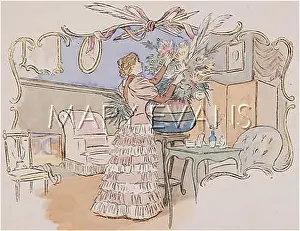 Arranges: LADY ARRANGES FLOWERS