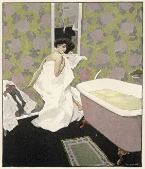 Flirt: Lady in Bathroom - circa 1908