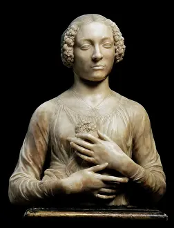1488: Lady with a bouquet, work