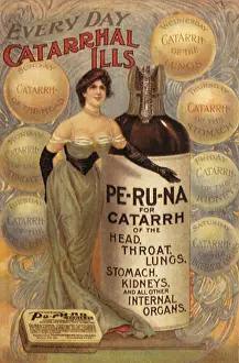 Catarrh: Lady and Catarrh Bottle