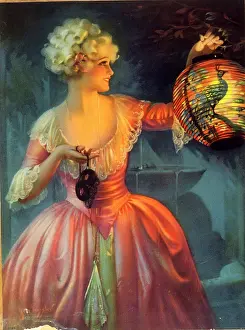 Satin: Lady with Chinese lantern