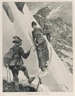 Tricky: LADY CLIMBER IN THE ALPS