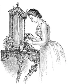 Victorian Style: Lady and cosmetics, 1889