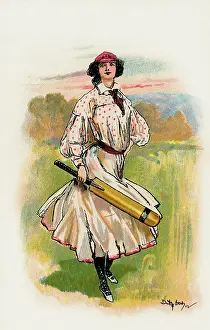 Wielding: Lady cricketer 1902