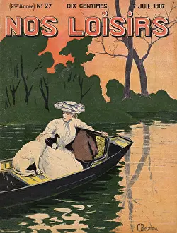 Oarsman: LADY AND DOG IN BOAT