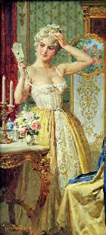 Toilette: Lady at her dressing table