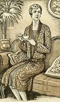 Etiquette: LADY DRINKING TEA 1927