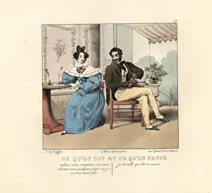 Caller: Lady and her gentleman caller writing and