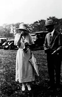 Horseracing: Lady and gentleman at races, England
