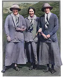 Ravenscroft: Three lady golfers, 1914