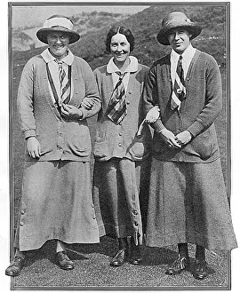 Sportswomen: Three lady golfers, 1914