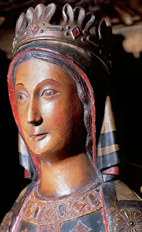 Polychromed: Our Lady of Good Help. Polychrome woodcarving. 13th century