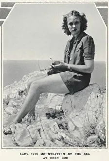 Carisbrooke: Lady Iris Mountbatten by the sea at Eden Roc