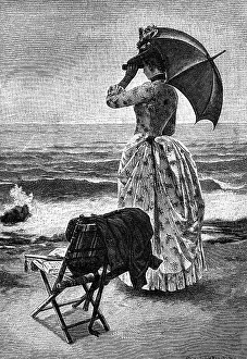 Lonesome: Lady looks out to sea