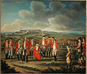 1762: Lady Louisa Lennox with her husband's Regiment
