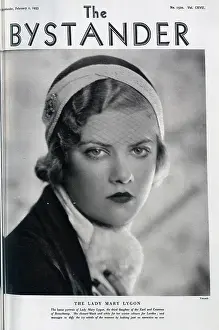 Lygon: Lady Mary Lygon, studio portrait in veiled hat