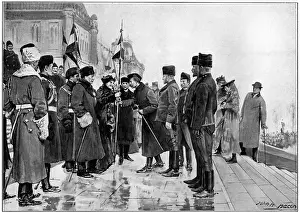 Presenting: Lady Minto presenting colours to Herchmer's Horse