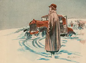 Motorist: Lady Motorist Stuck in the Snow