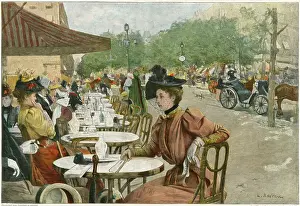 Siting: LADY OUTSIDE CAFE 1894
