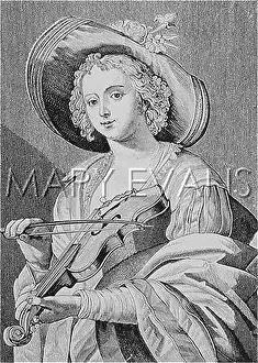 Viol: LADY PLAYS VIOL C17