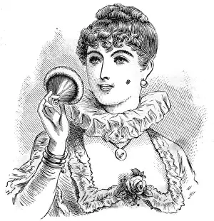 Cheeks: Lady powders her cheeks