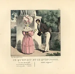 Petites: Lady receiving a rose from a gentleman in