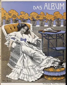 Cuppa: Lady relaxing with a cigarette and a cup of tea
