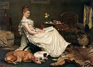 Terry Parker Collection (iln): A lady relaxing with her dogs