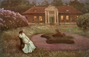 Latitude: Lady resting in a garden at night
