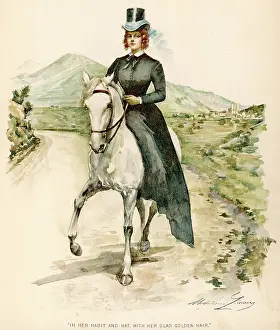Trots: LADY RIDING ON ROAD