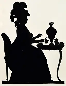 Samovar: Lady at a samovar table