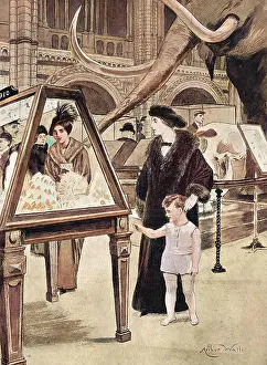 Inspiring: Lady Scott with her son Peter at Natural History Museum