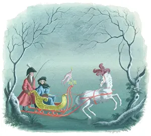 Gough: Lady in a sleigh drawn by a white horse