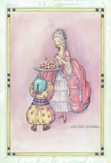 Truffles: Lady taking sweets/truffles/chocolates from tray