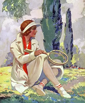 Racquets: Lady Tennis Player having finished a game