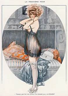 Adjusts: Lady in underwear 1919