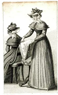 Viewing: Lady viewing prints in a portfolio