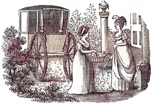 Lady visiting in a carriage, c. 1800