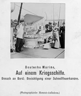 Interested: Lady visitors on a warship, 1903
