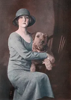 Airedale: Lady Wodehouse with her Airedale Terrier