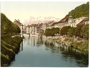 Carniola: Laibach, a view on the Laibach, Carniola, Austro-Hungary