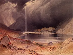 Highlighting: Lake at Gougane Barra. County Cork