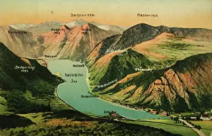 Hallstatt: Lake Hallstatt - birds-eye view. 1907. Photochrom based?