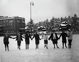 Mizner: Lake Placid ice rink: Left to right: