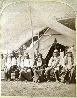 Stereograph: Lakota, native americans, chiefs