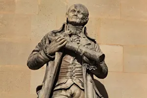 Lalande: Lalande statue, Cour Napoleon, Louvre, Paris, France