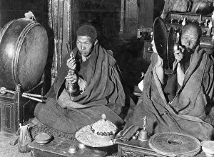 Tibet: Lama monks in Tibet, 1938
