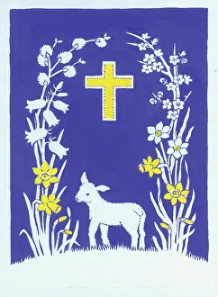 Margery: Lamb with Flowers and Cross
