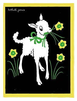 Bethell: Lamb Picking Daffodils